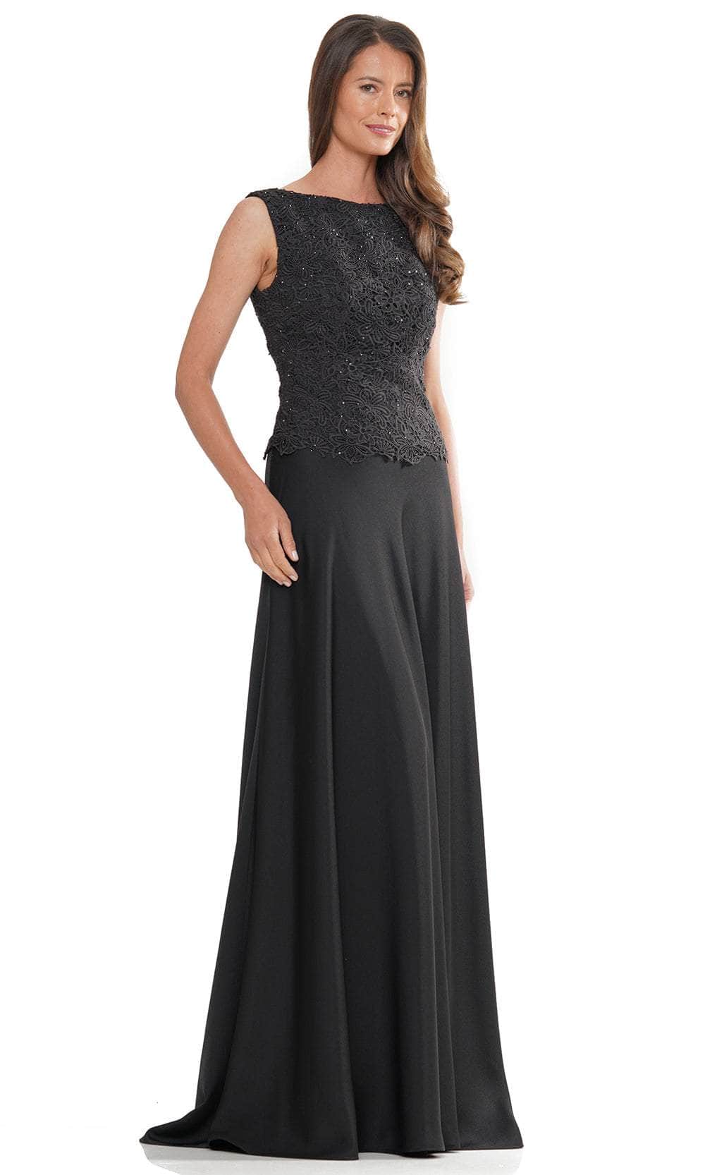 Lace Bodice Bateau Formal Gown