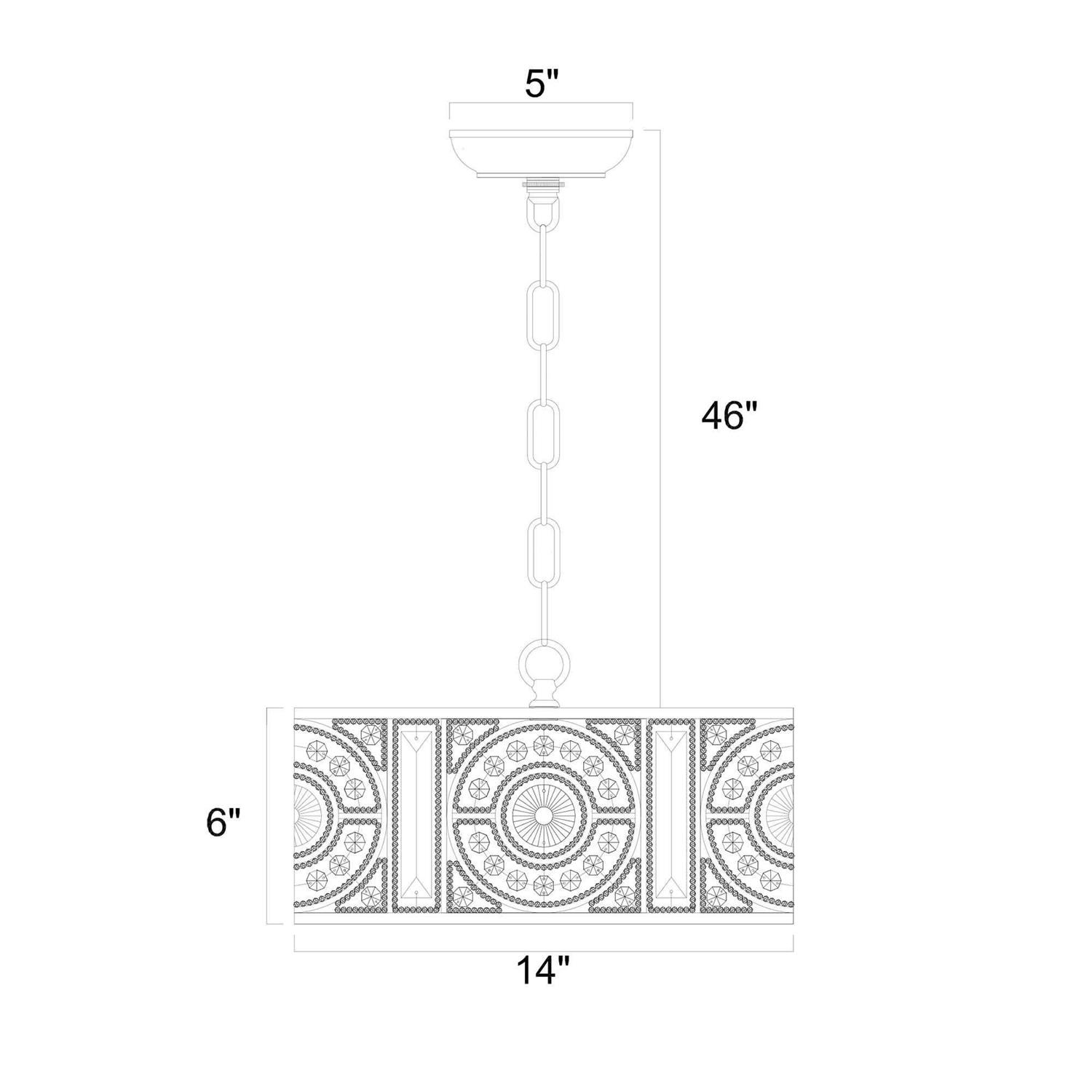 Warehouse of Tiffany Rowsen 4-Light Antique Bronze Metal Chandelier IMP79W/4AB