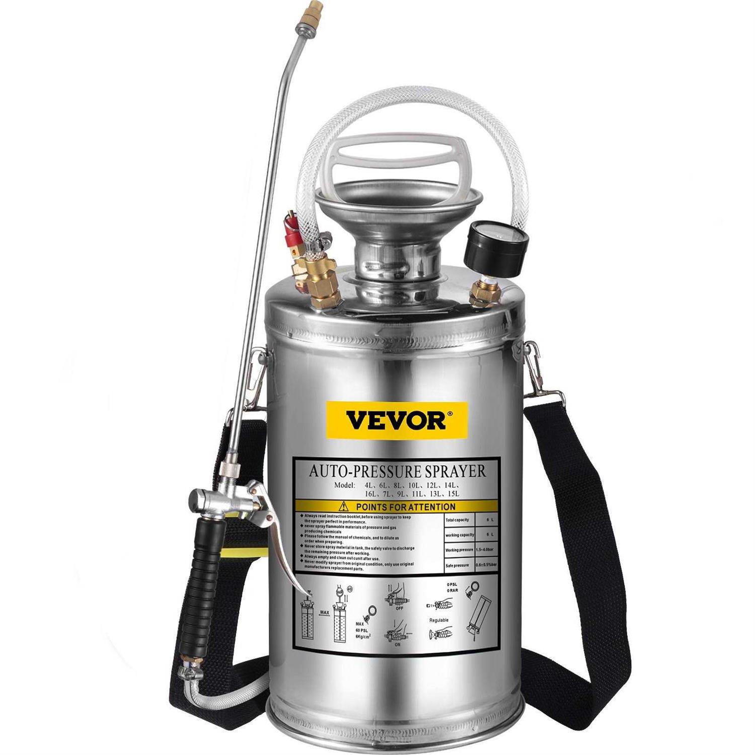 VEVOR Stainless Steel Sprayer Set Wand& Handle& 3.3 Reinforced Hose Tank Sprayer