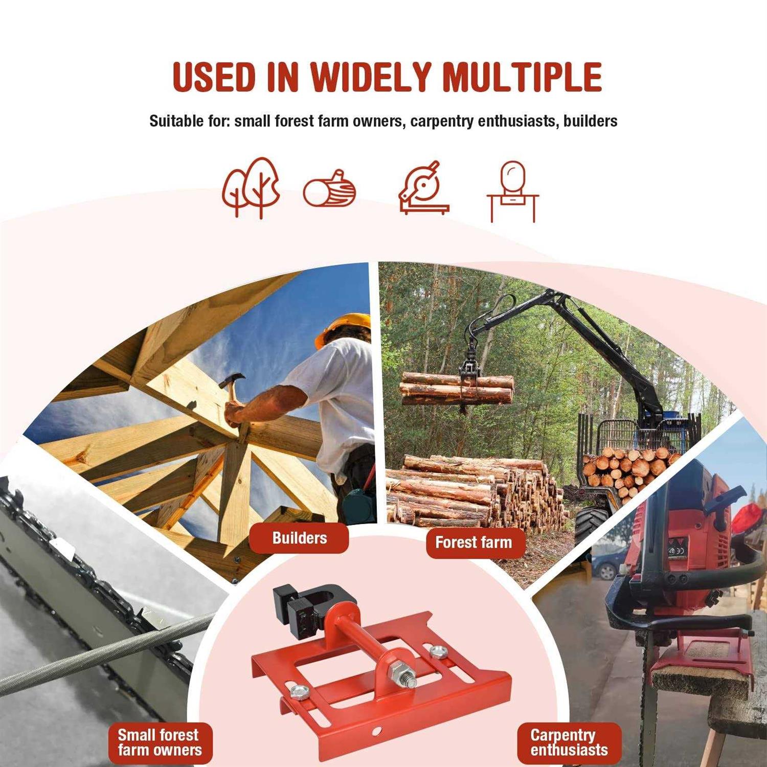 SurmountWay Vertical Chainsaw Mill Lumber Cutting Guide for Chainsaw Portable Mini Sawmill Chainsaw Attachment Cut Guided Mill Wood for Builders and