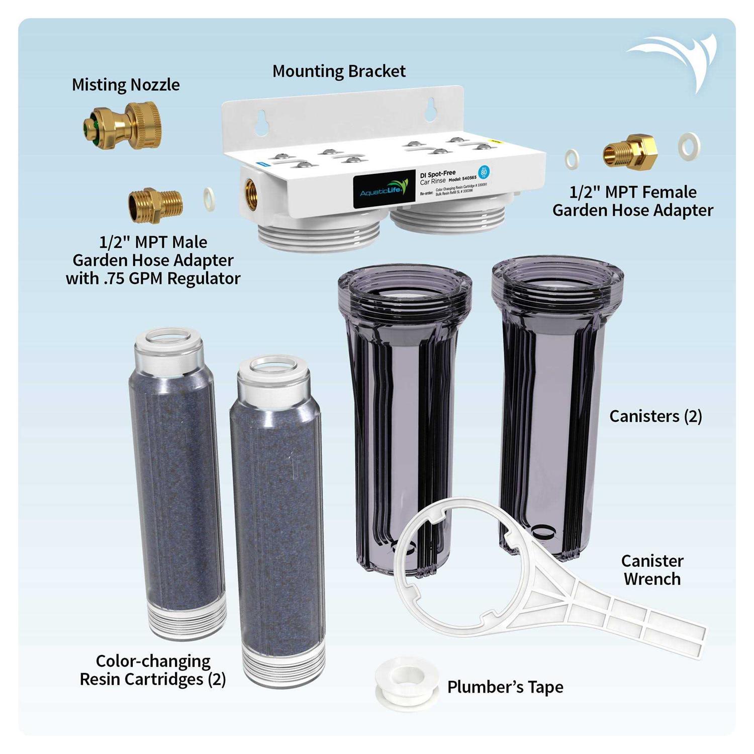 Aquatic Life Deionized Spot-Free Car Rinse Unit Premium Water Deionizer for Car Washing