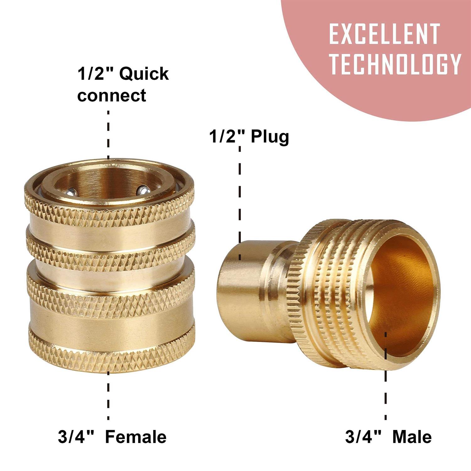 Wojet Pressure Washer Adapter Set Quick Disconnect Kit M22 Swivel To 3/8&” Quick Connect