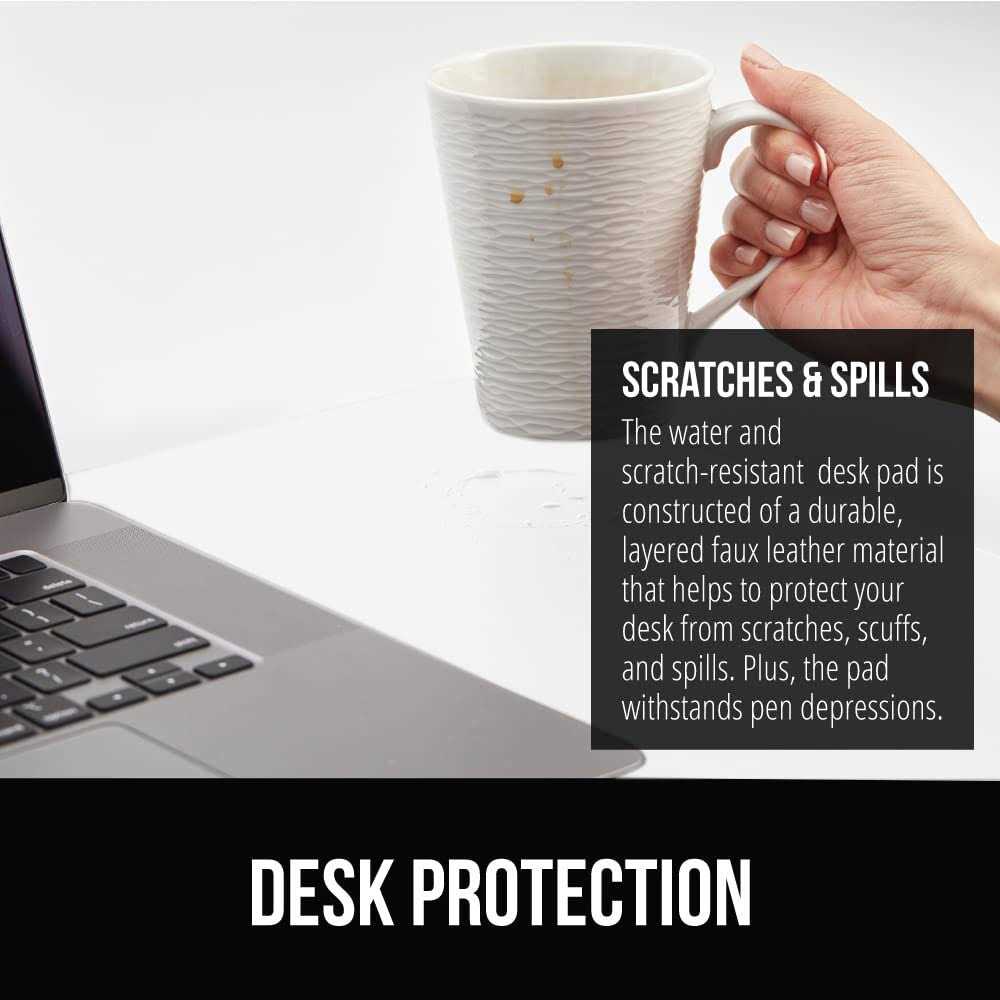 Gorilla Grip Desk Mat, Non Slip and Heat Resistant Mouse Pad Soft PU Leather Pads