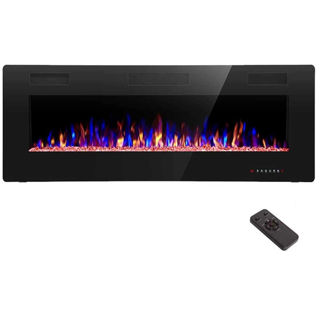 R.W.FLAME 27 Electric Fireplace with Mantel,Wooden Electric Fireplace Mantel with Remote & Infrared Quartz,Small Freestanding Ivory Fireplace