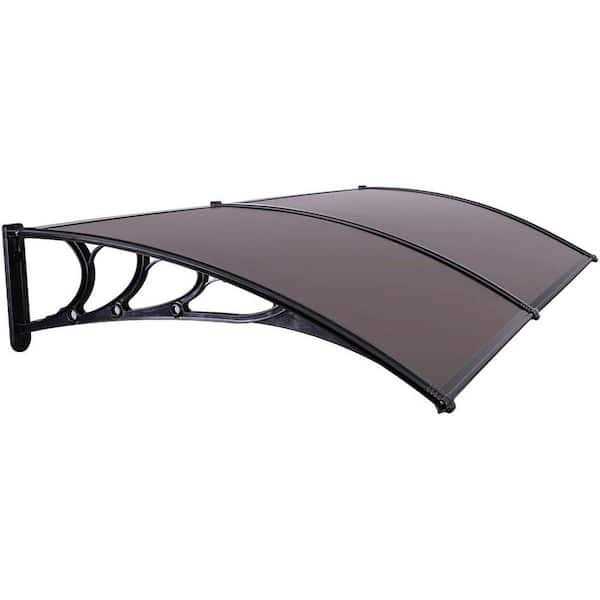 Vivohome Polycarbonate Window Door Awning Canopy Black Bracket 40 Inch x