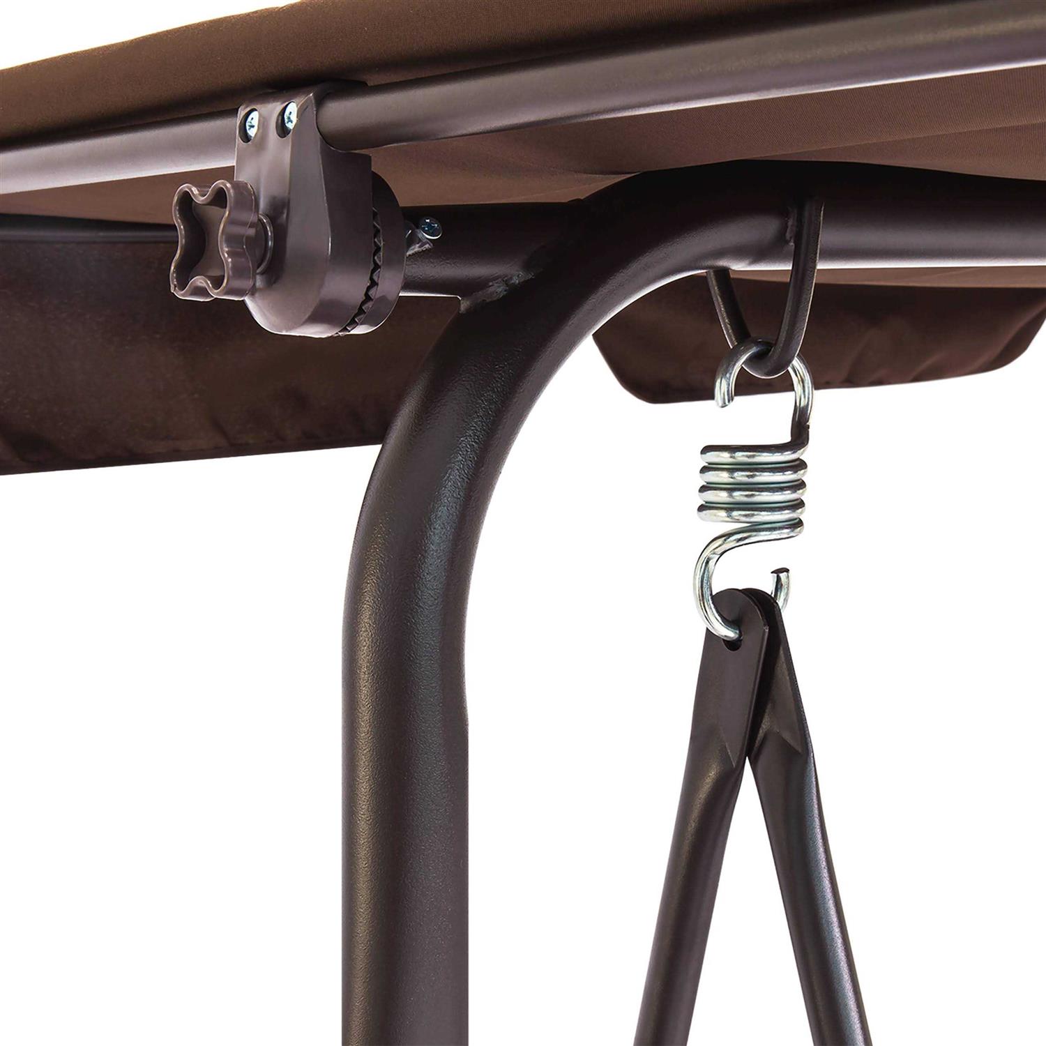 Best Choice Products 2-Seater Outdoor Adjustable Canopy Swing Glider Patio Bench w/ Textilene