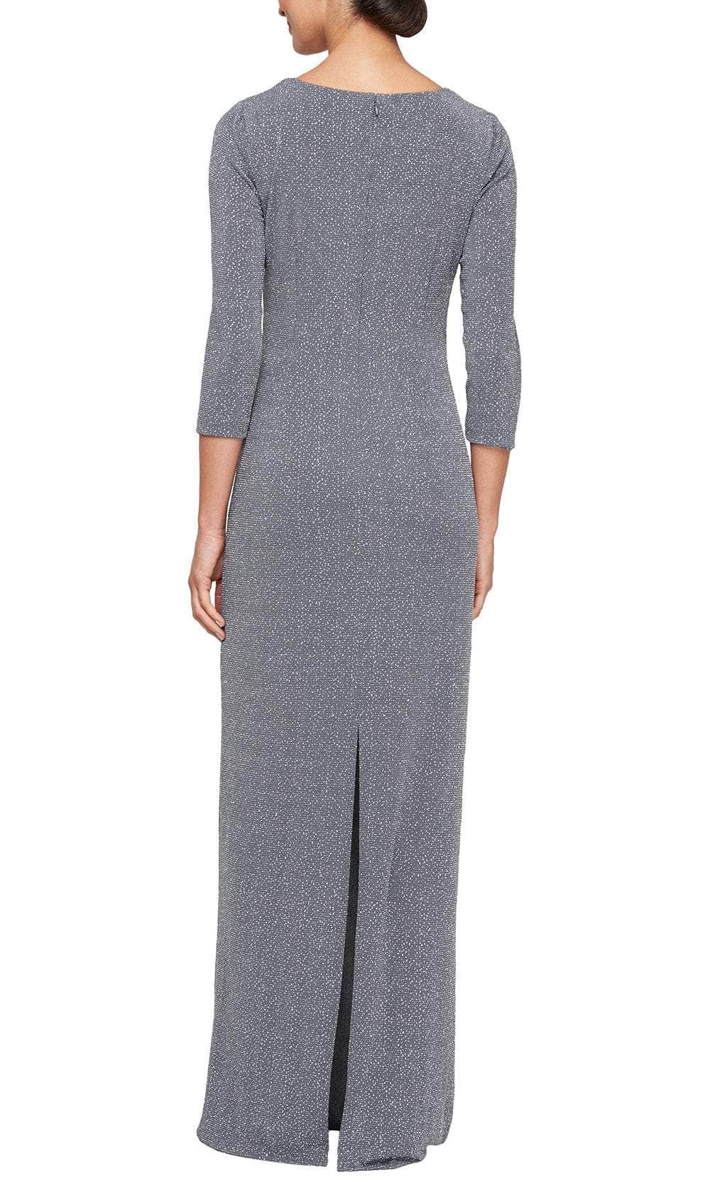 Ruffle Draped Column Formal Gown