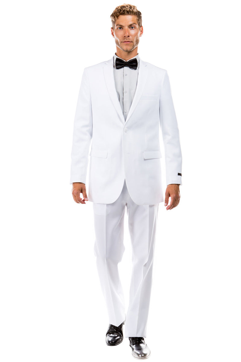 Men’s Two Button Hybrid Fit Basic Business Suit in White