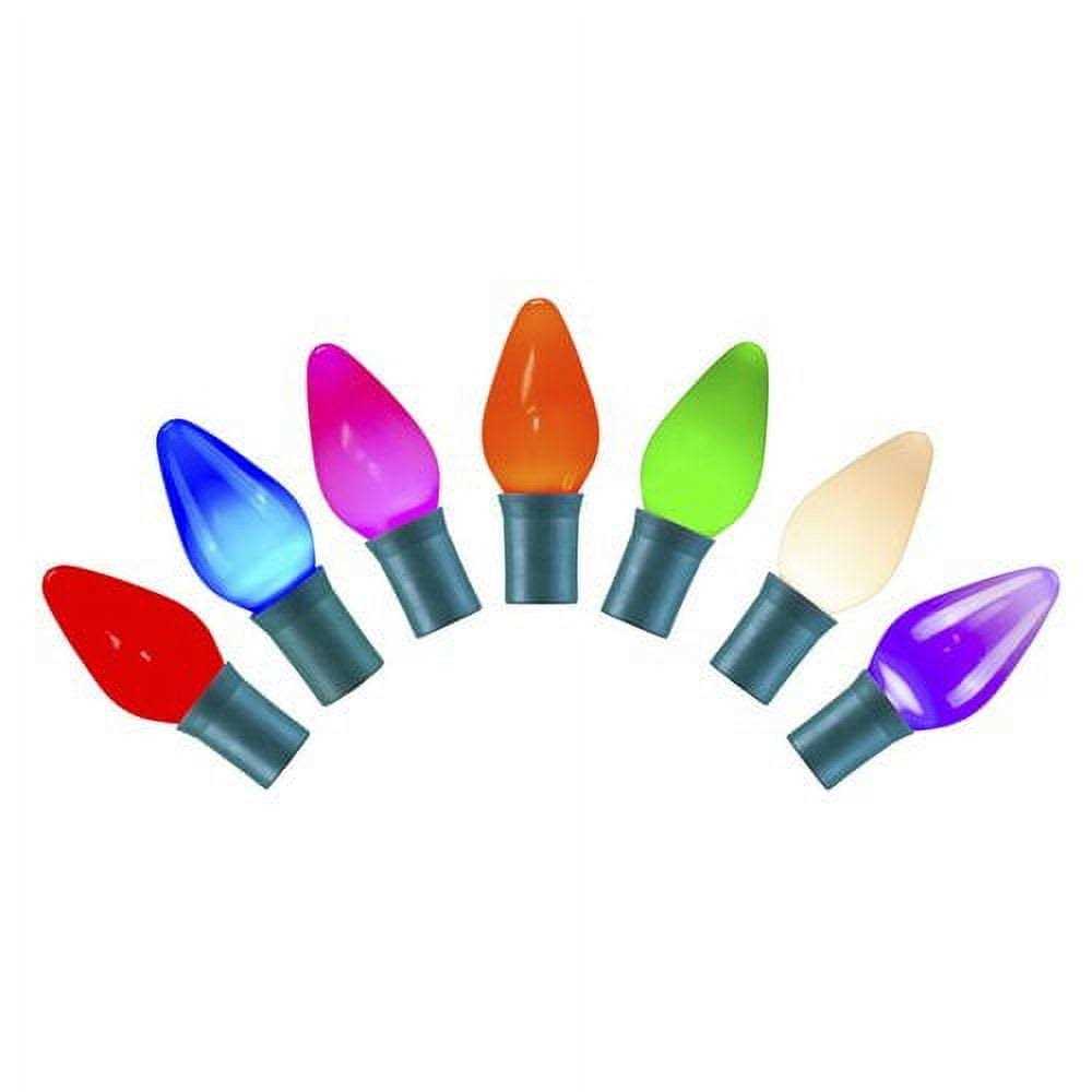 Vickerman 25 Red-White-Green Ceramic C7 LED Light on Green Wire