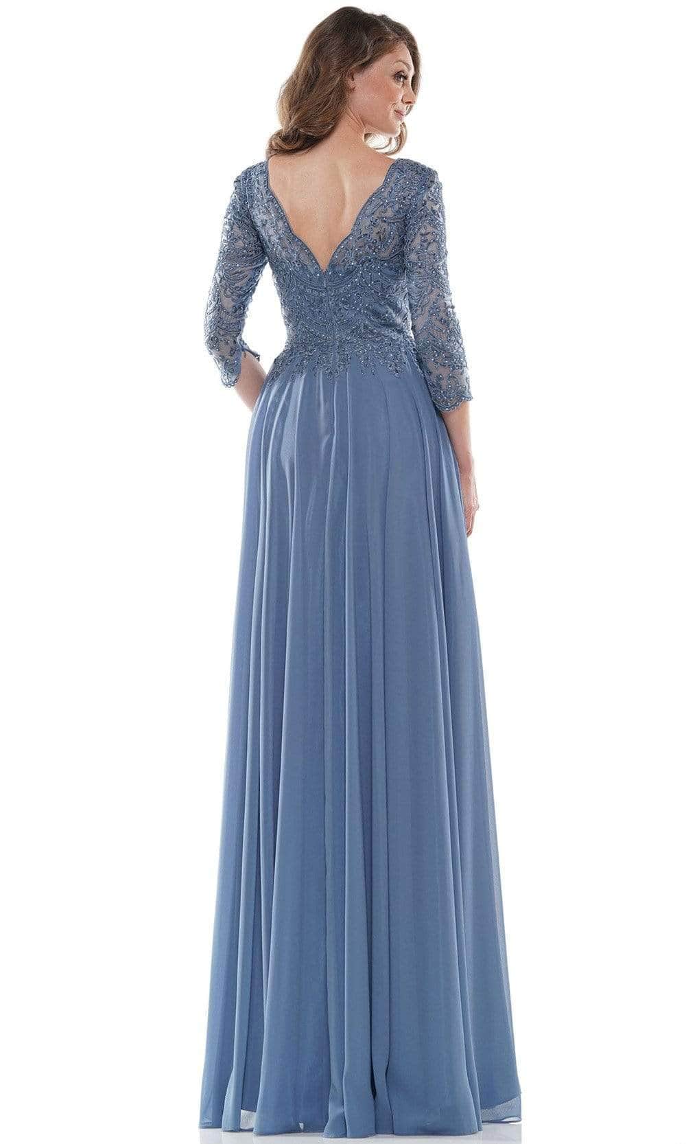 Bateau Embroidered Formal Gown