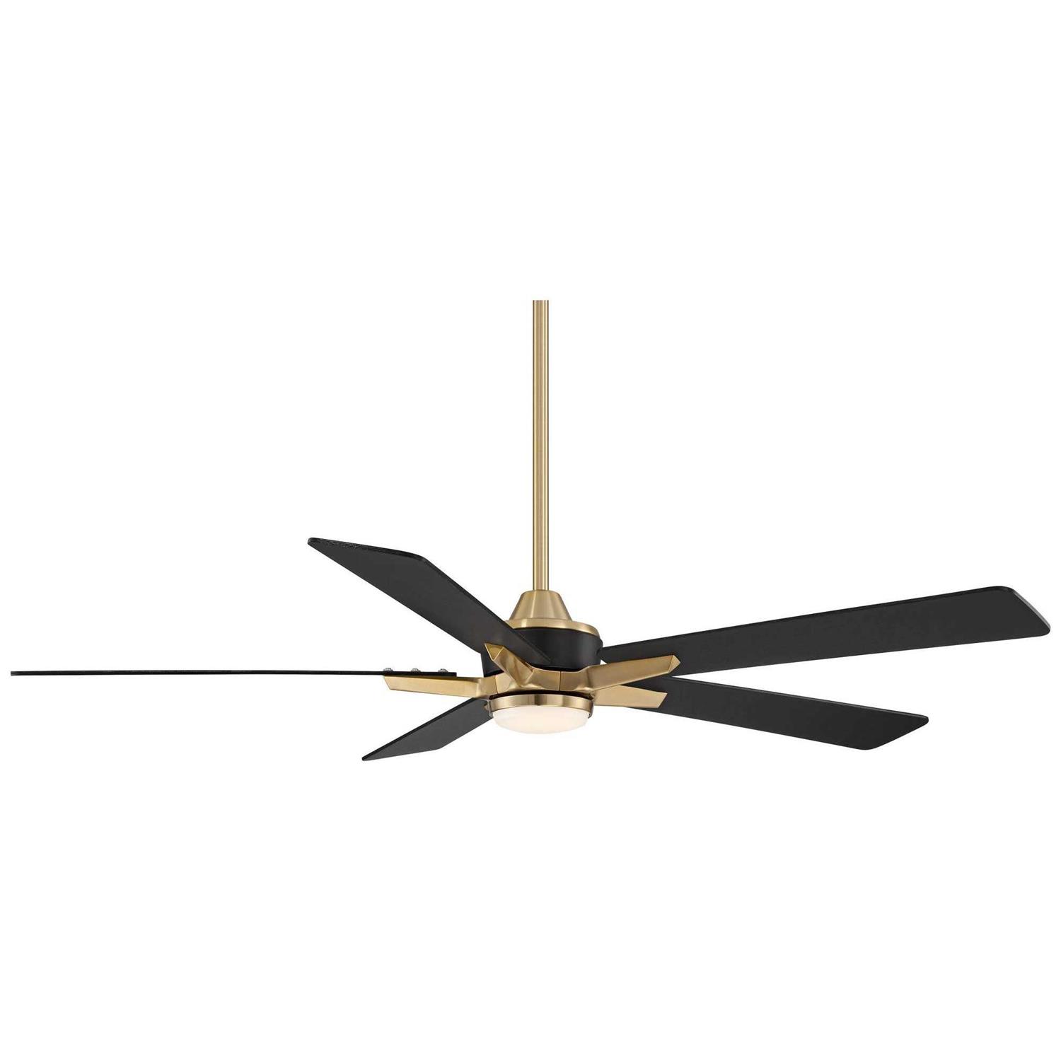52 Casa Vieja Modern Indoor Outdoor Ceiling Fan with Dimmable LED Light Remote Control Soft Brass Damp Rated for Patio Exterior House Porch