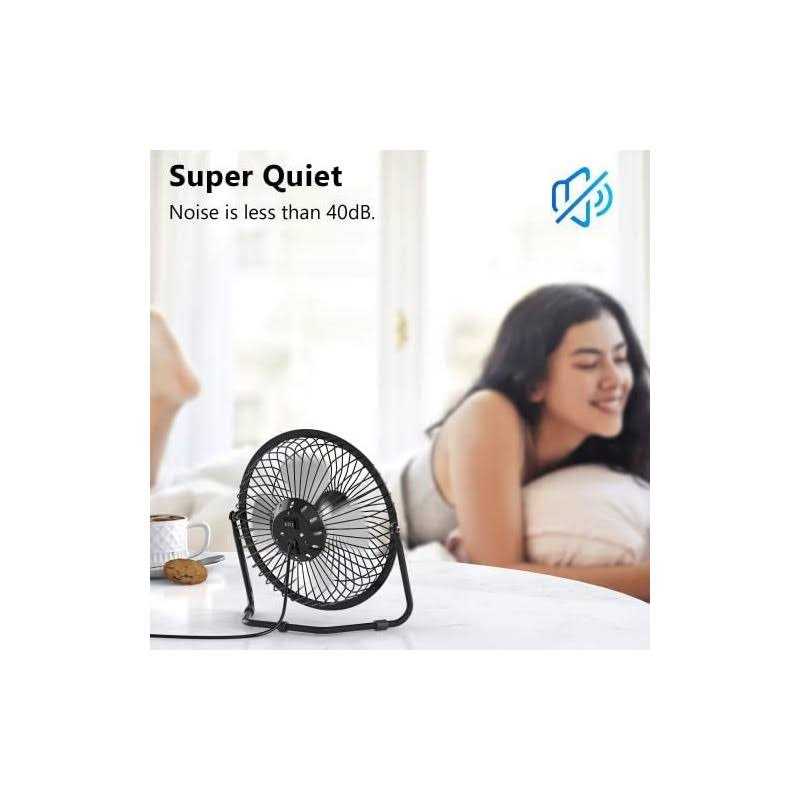 Zuvas Desk Fan Quiet Small USB Fan 360° Rotation Portable Table Fan 2 Speed Mini Personal Fan Air Cooling Electric Fan for Home Office Bedroom