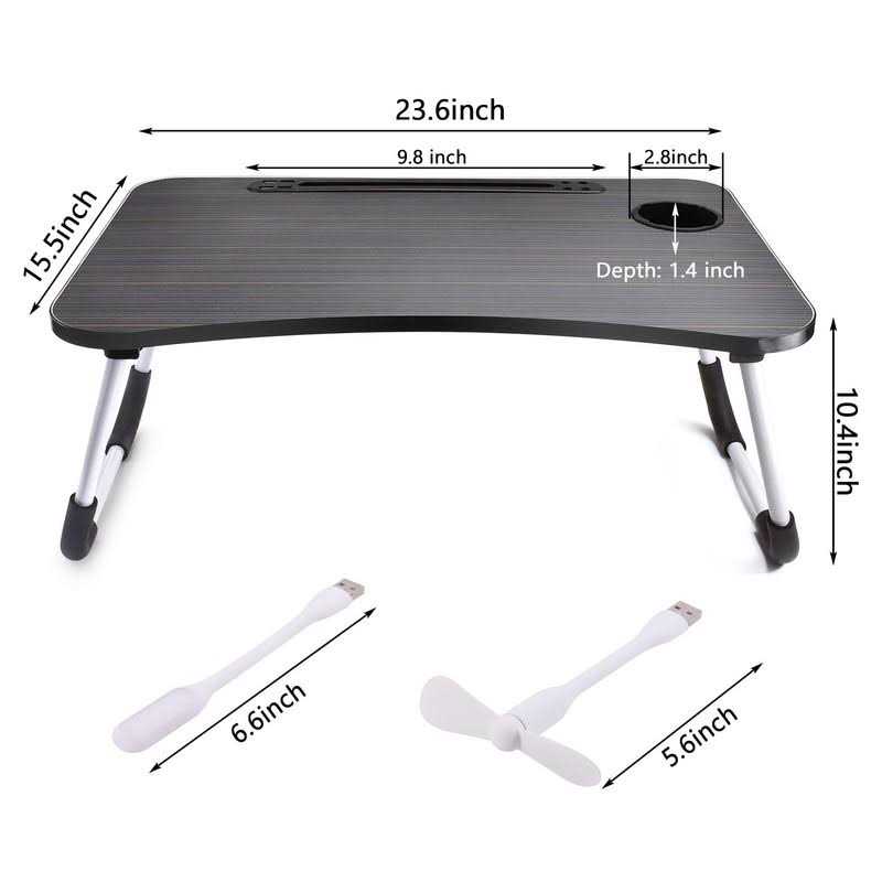 Slendor Laptop Desk Laptop Bed Stand Foldable Laptop Table Folding Breakfast Tray Portable Lap Standing Desk Reading and Writing Holder with Drawer