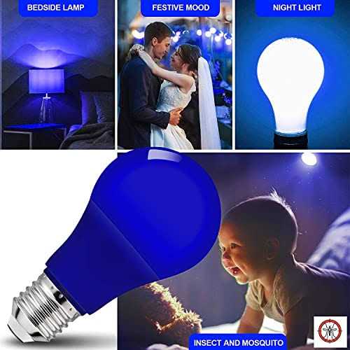 U4GLORY led blue light bulb 9w a19 e26 medium base blue light bulb
