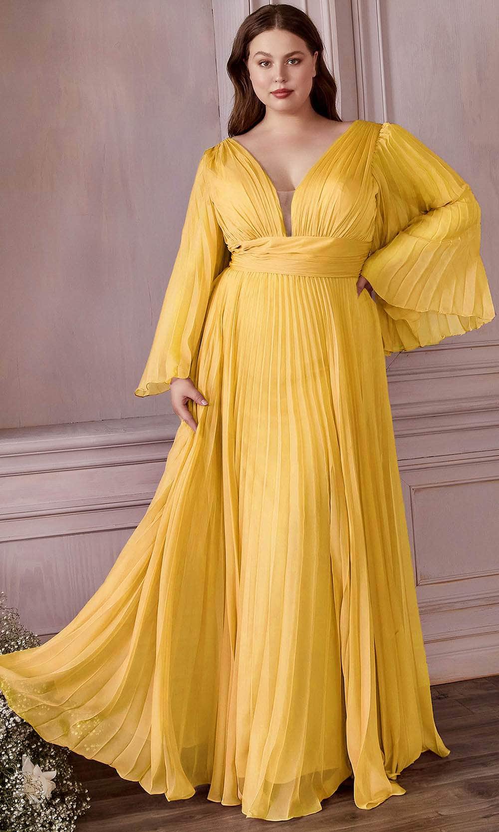 Bell Sleeve Chiffon Gown