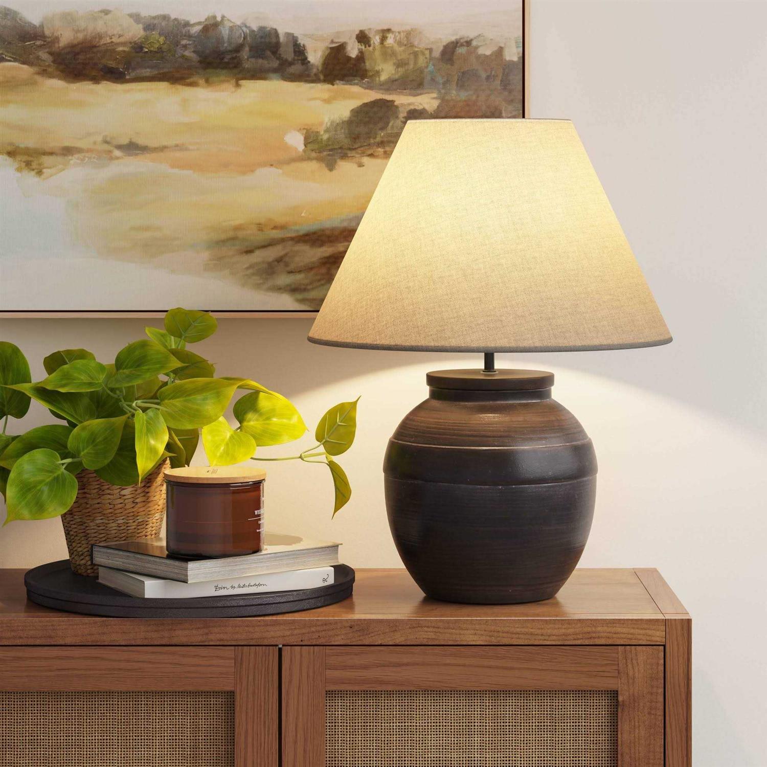 Threshold Large Ceramic Table Lamp Black