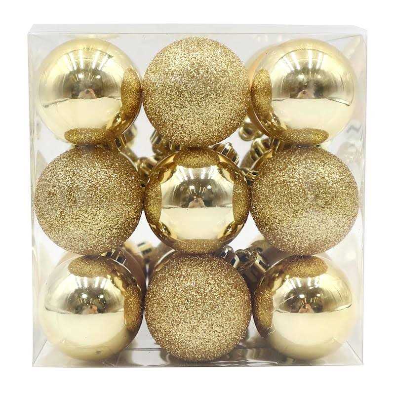 At Home Shatterproof Ornaments Gold Mix