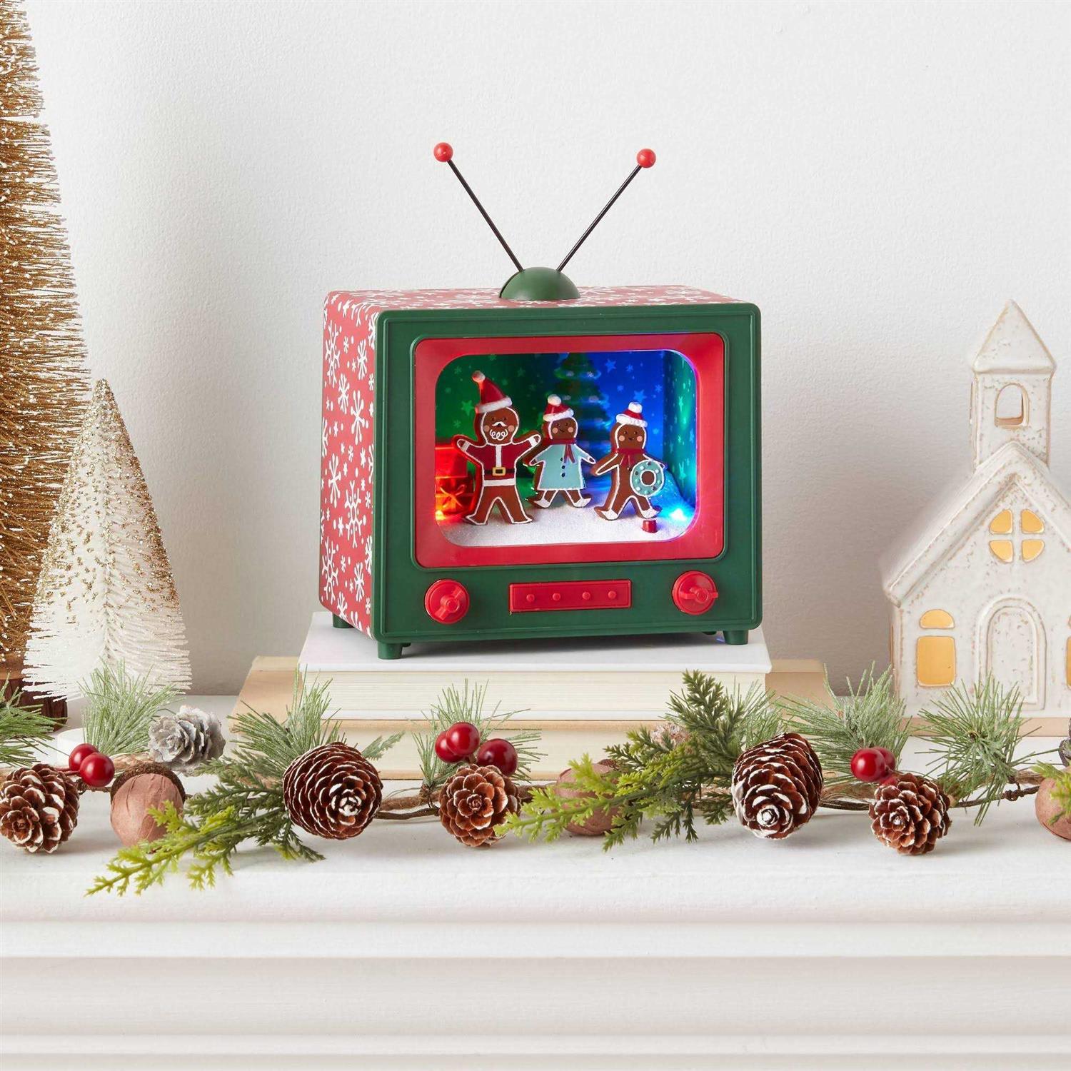 Wondershop 5.7 Animated Gingerbread Friends Retro Television Christmas Decorative Prop