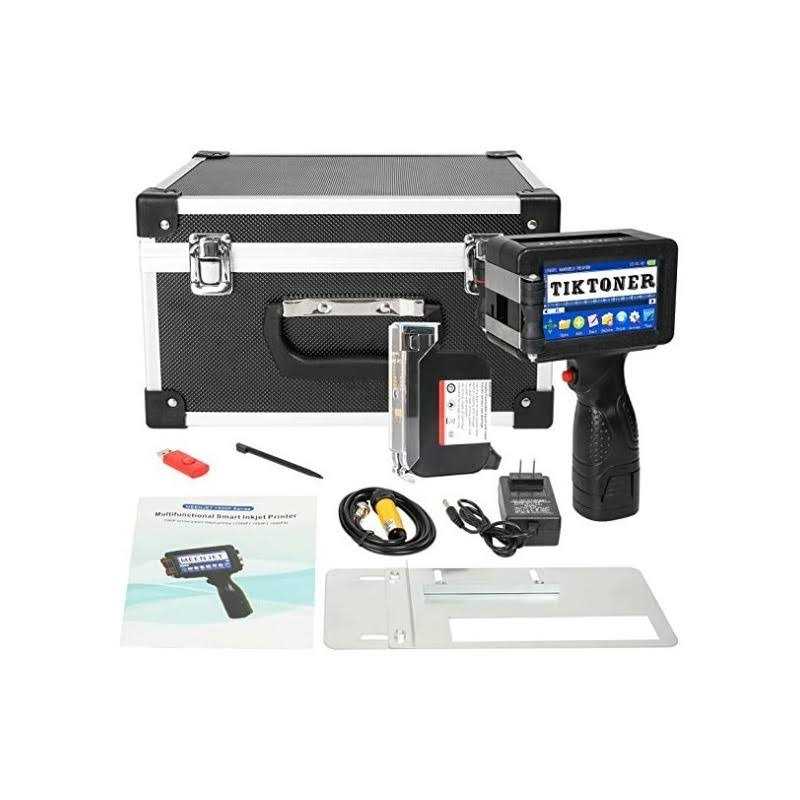 Tiktoner Handheld Printer Portable 1580P1 with 4.3 Inch Touch Screen Quick-drying Handheld Inkjet Printer Printing Height 0.08-0.5 for Barcode