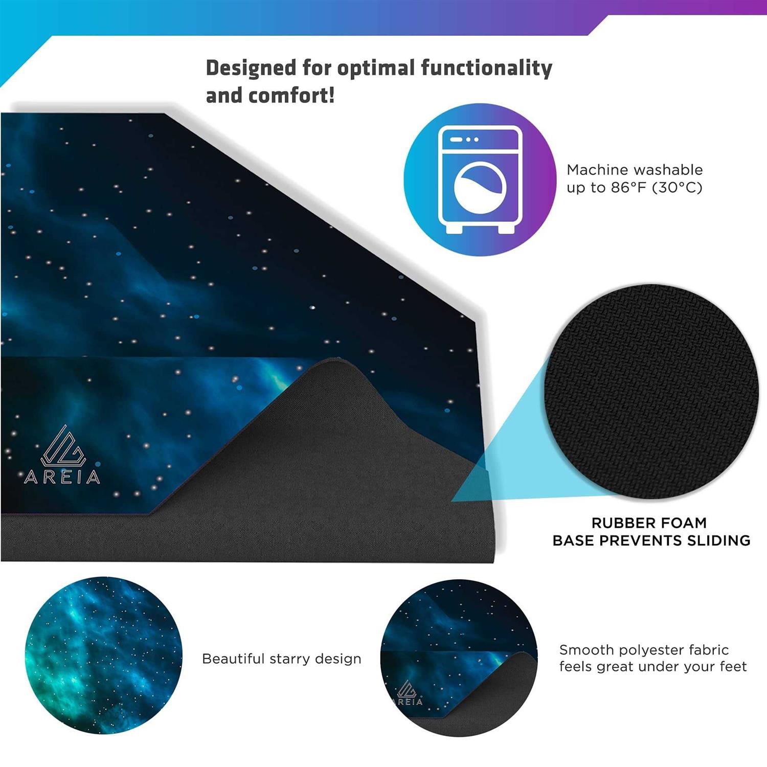 AREIA Computer Chair Mat Noise Cancelling Gaming Chair Mat – Anti-Slip Gaming Floor Mat – Scratch Resistant Mat for Office Chair –