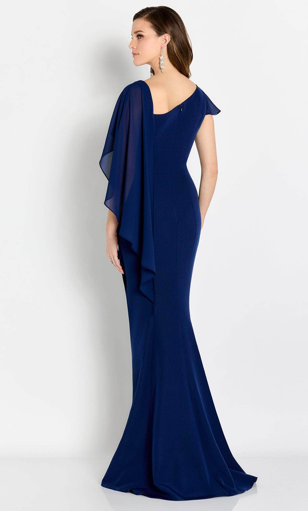 Draped Sleeve Evening Gown