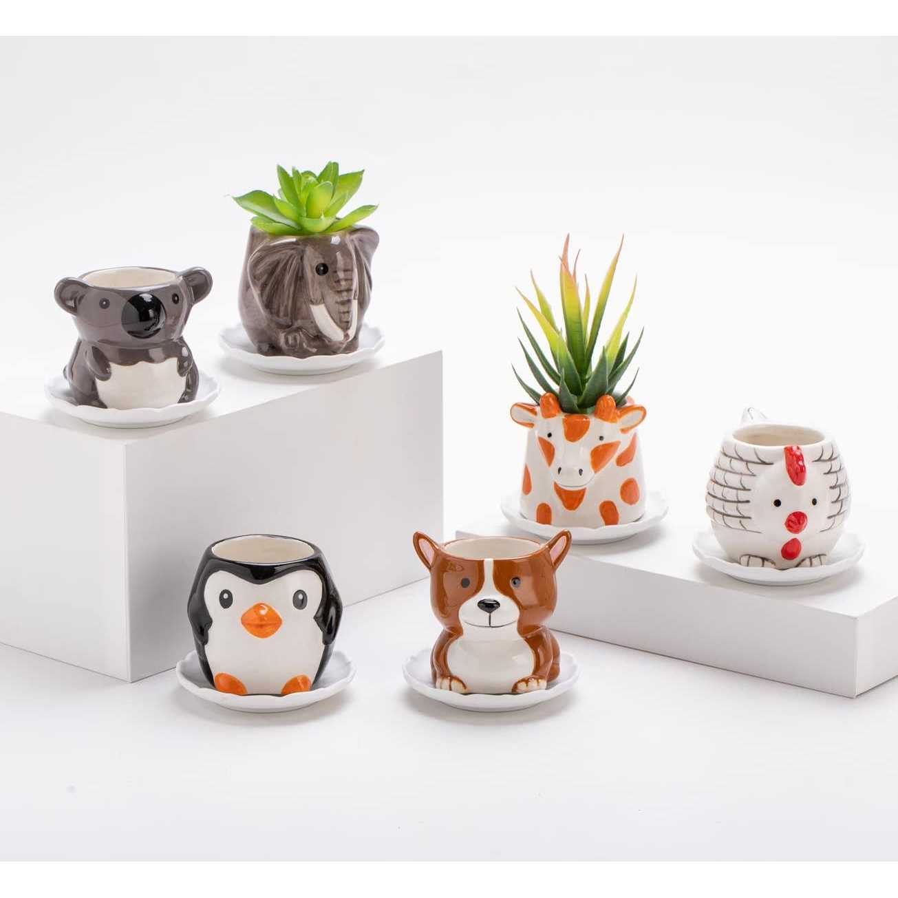 B Sepor Small Ceramic Animal Succulent Planters