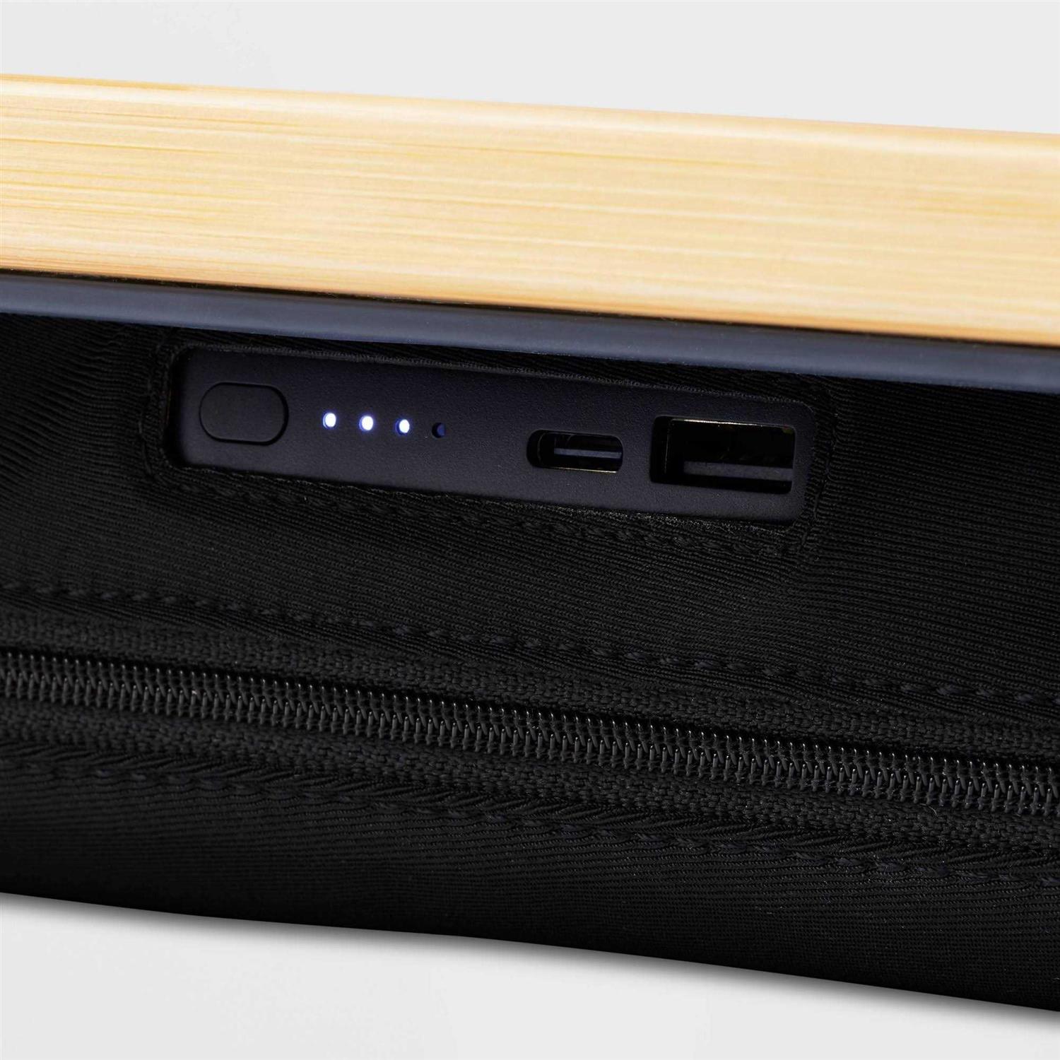 Threshold Bamboo Lap Desk with Powerbank and Charging Cable Brown/Black