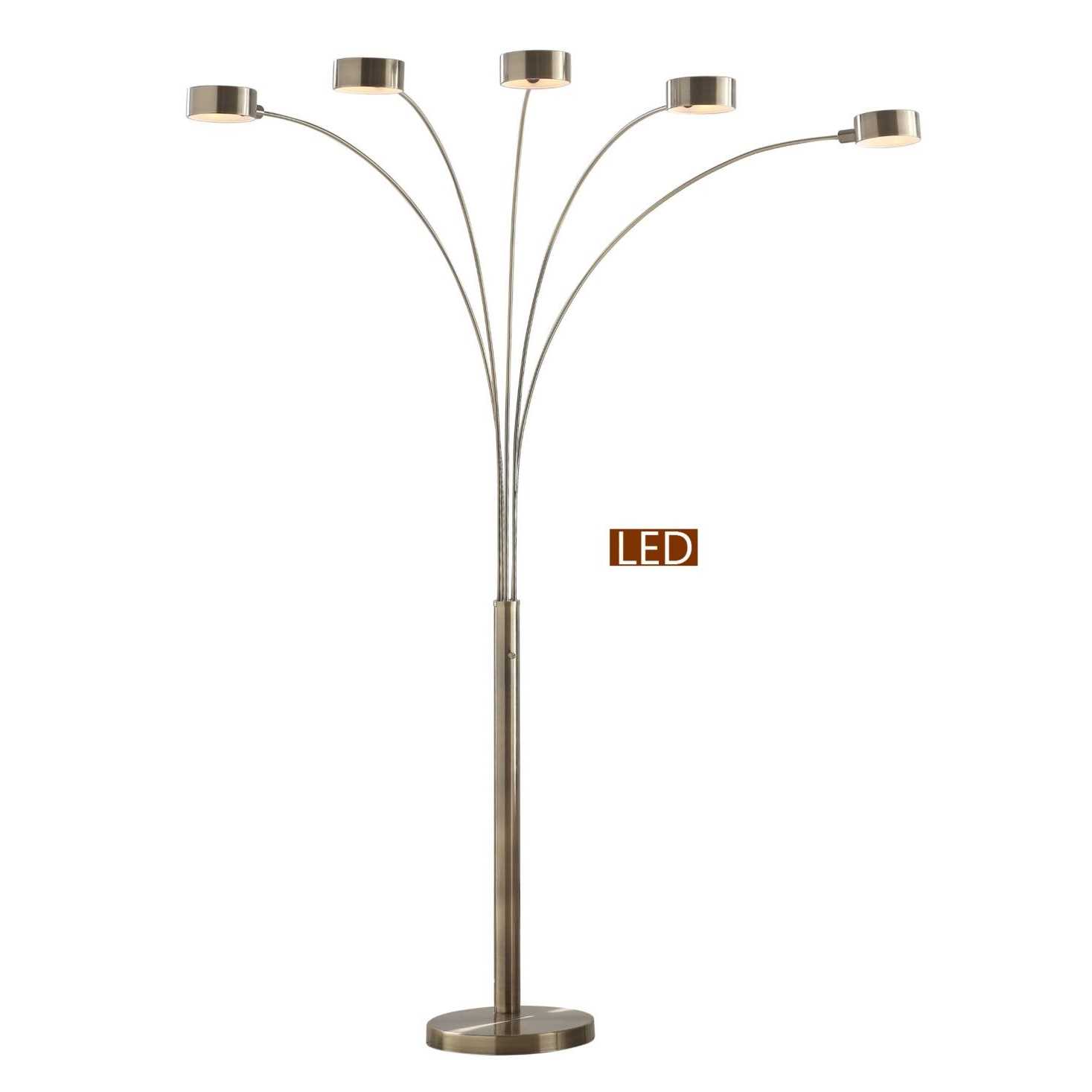 Artiva USA Micah LED 5-Arched Floor Lamp with Dimmer 88
