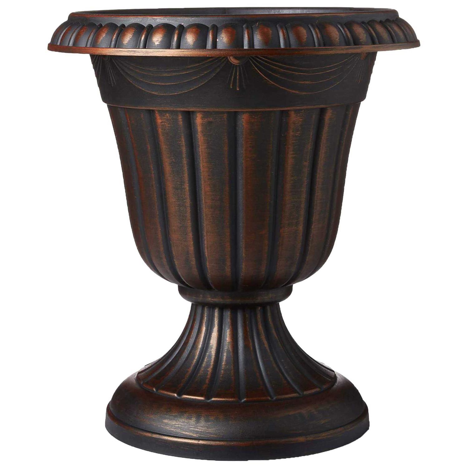 Arcadia Garden Products PL10CP Classic Traditional Plastic Urn Planter Indoor/Outdoor