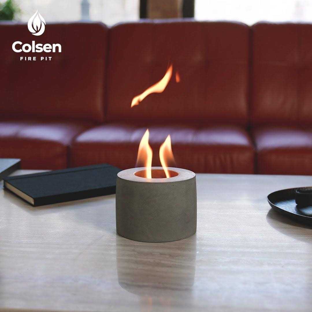 Colsen Portable Indoor Outdoor Concrete Tabletop Fire Pit