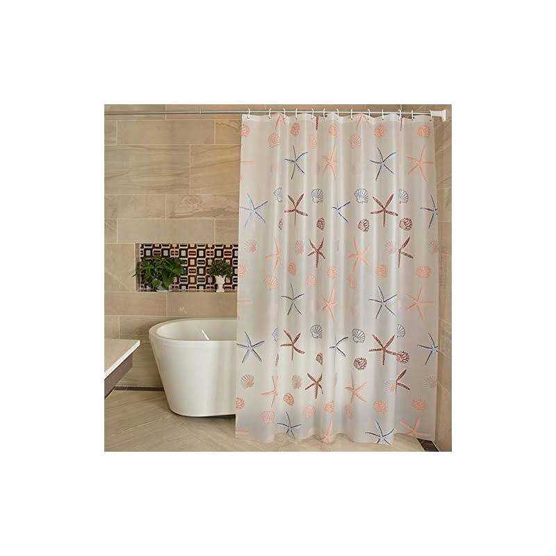 XIGUI Modern Bathroom Shower Curtain Waterproof Peva Plastic Sea Shell Shower Curtain