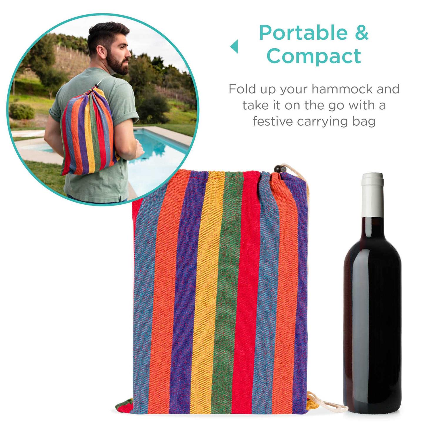 Best Choice Products 2-Person Brazilian-Style Cotton Double Hammock Bed w/ Portable Carrying Bag