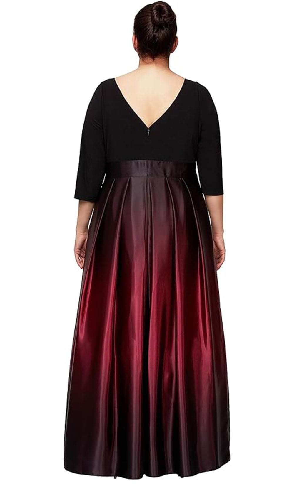 Ombre Quarter Sleeve A-Line Dress