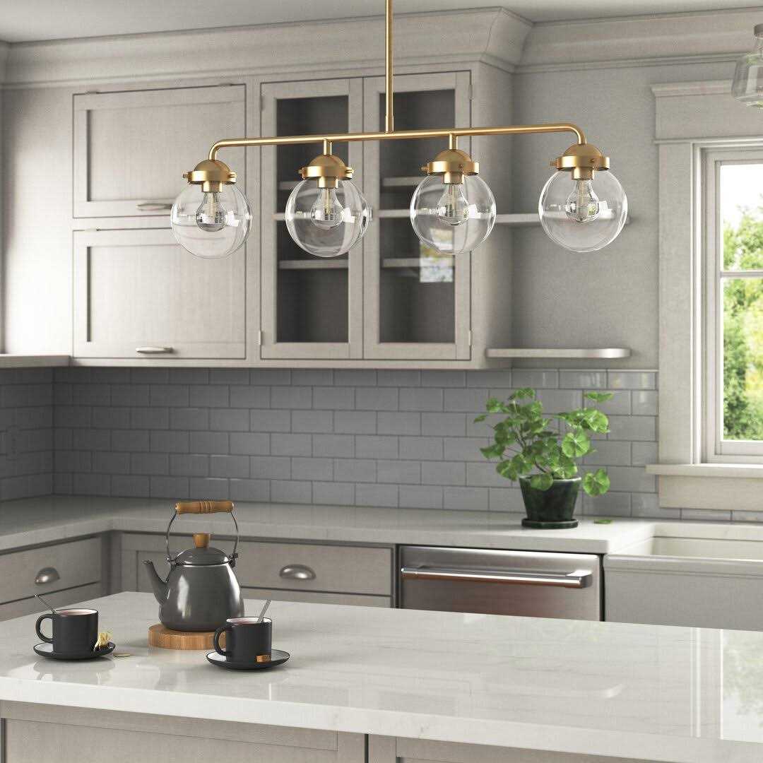 Wason 4 Light Kitchen Island Linear Pendant Wade Logan Finish