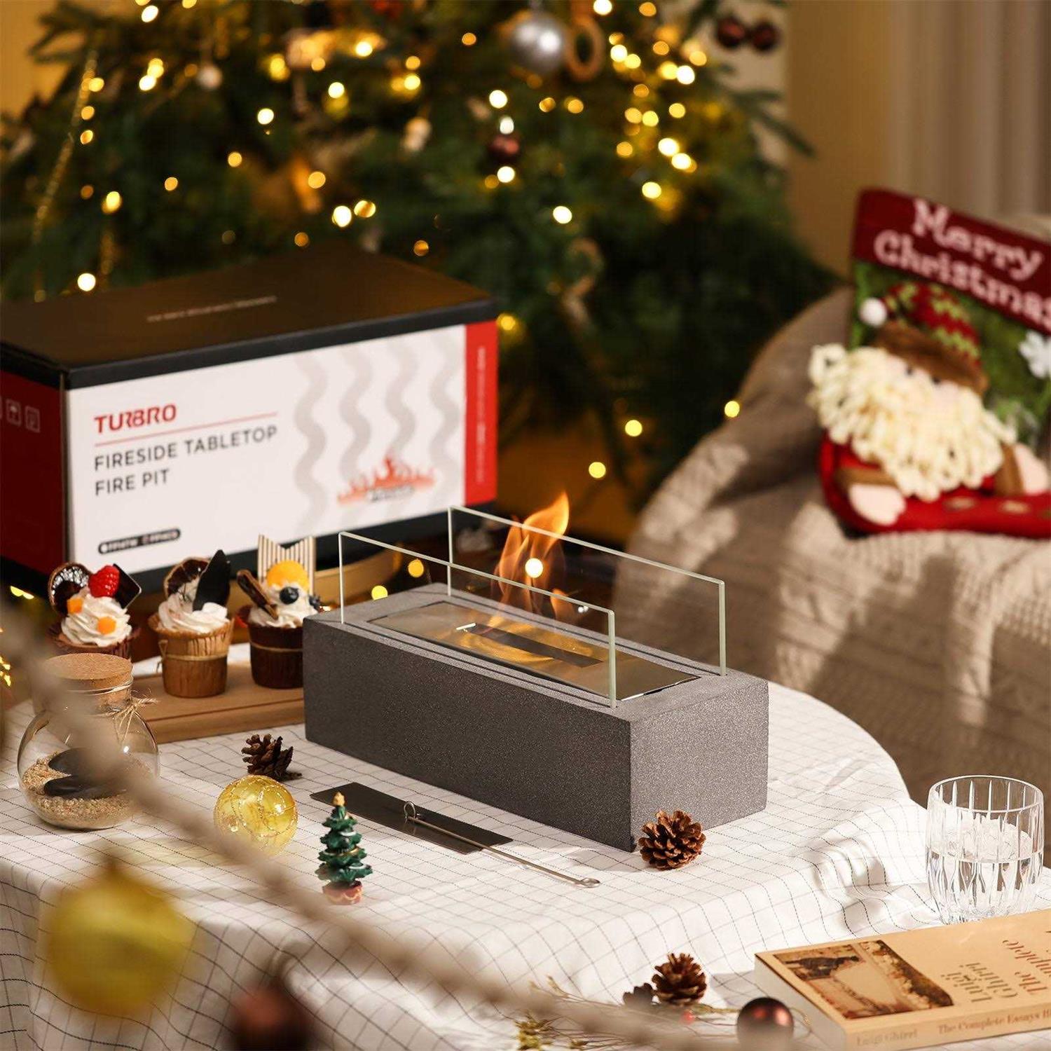 TURBRO Tabletop Ethanol Fuel Fire Pit Portable Alcohol Fireplace Bowl