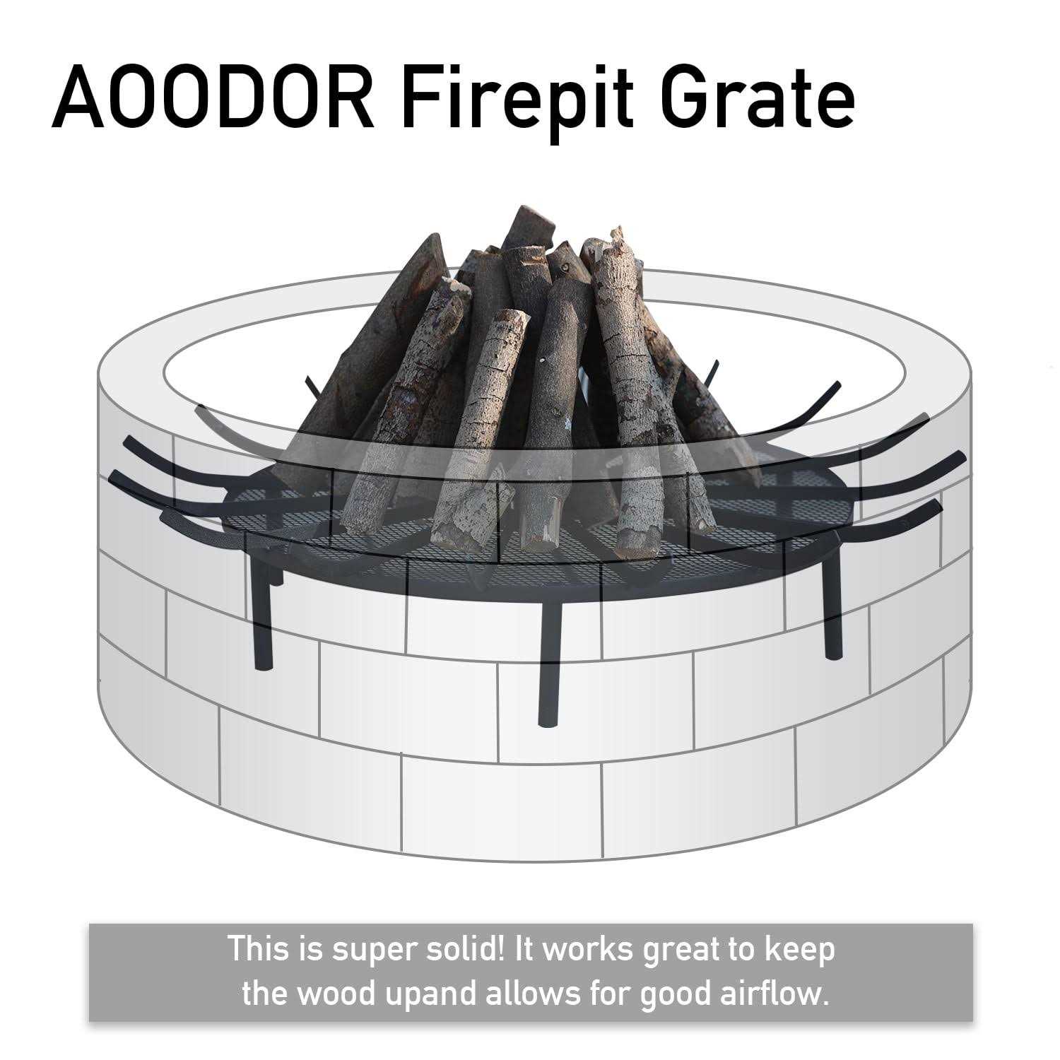 Aoodor Outdoor Fire Pit Grate Log Round Kindling Tools Round Tongs