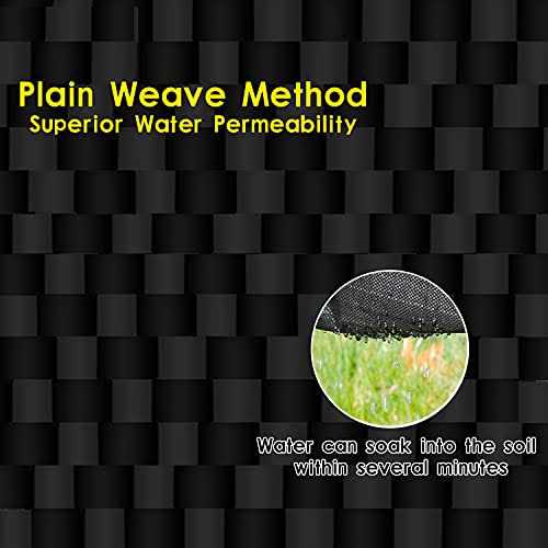 Sunifier Weed Barrier Landscape Fabric Heavy Duty,Garden Fabric Weed Barrier,Black Mulch for Landscaping