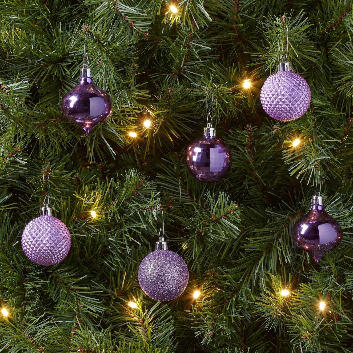 Wondershop Shatter-Resistant Textured Plastic Christmas Tree Ornament Set 20pc