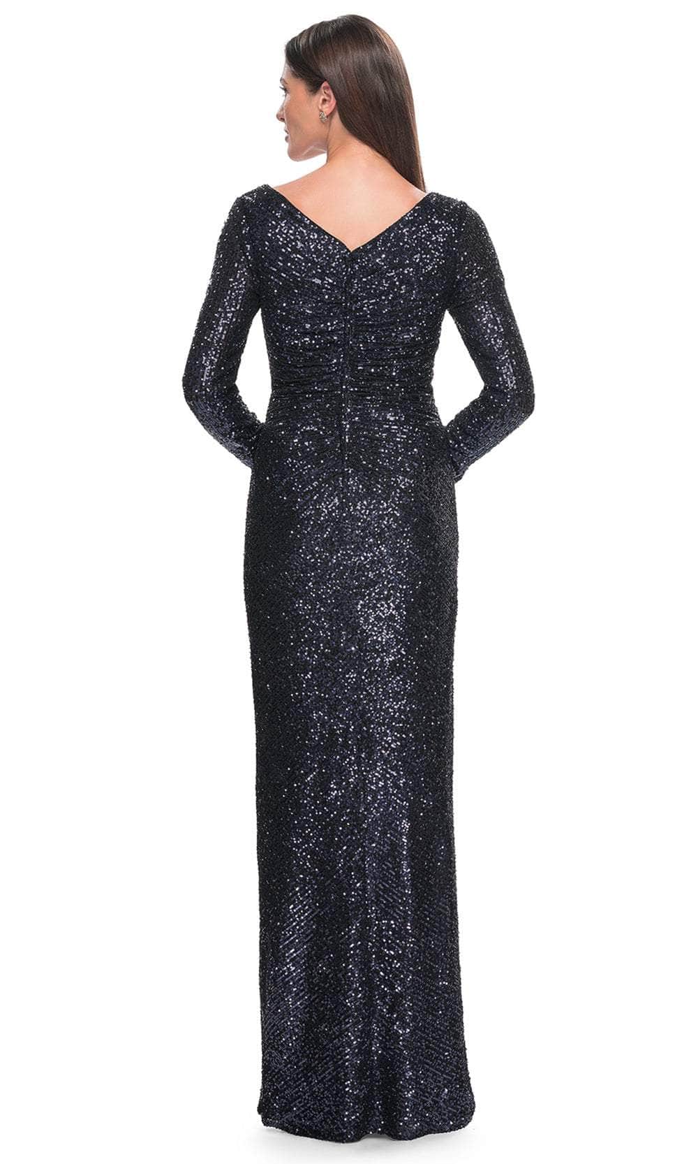 Sequin V-Neck Evening Dress