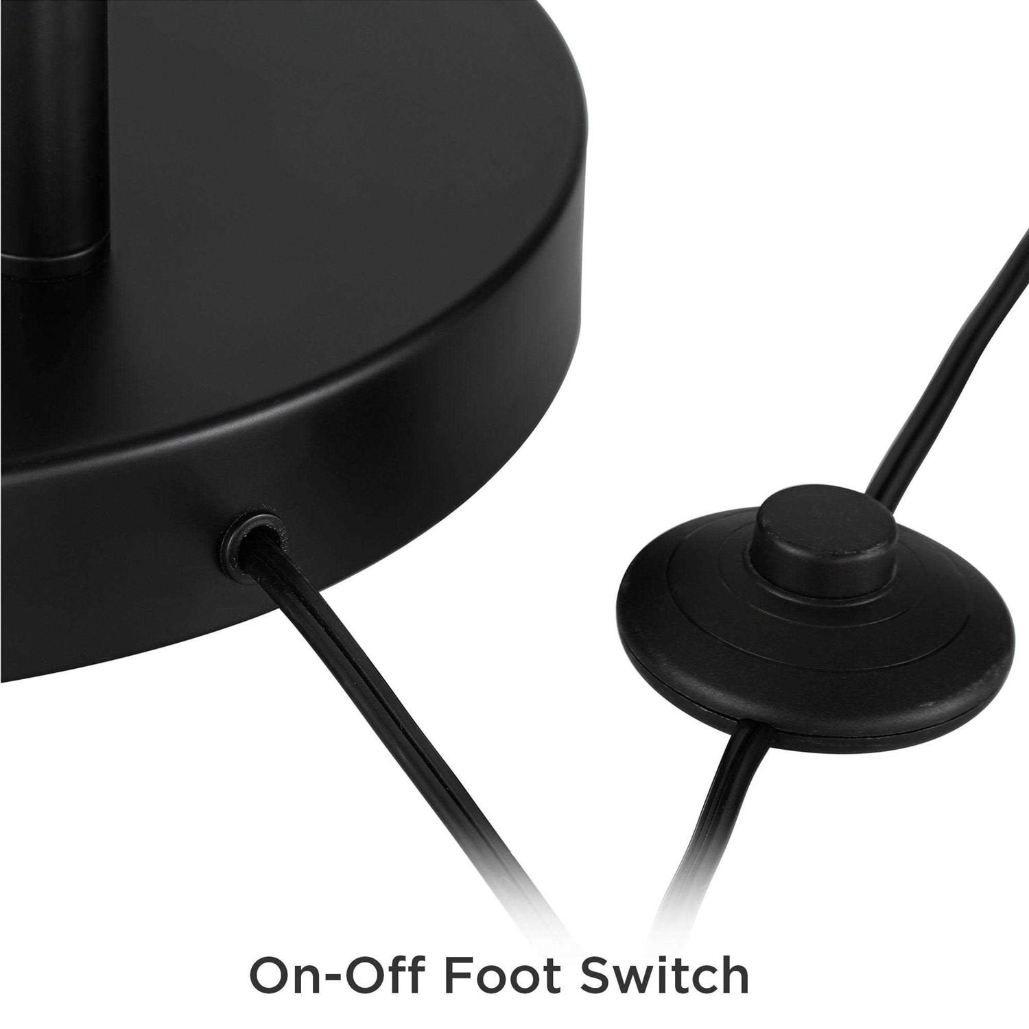 360 Lighting Modern Arc Floor Lamp 72 Tall White Linen Drum Shade for Living Room Reading House Home