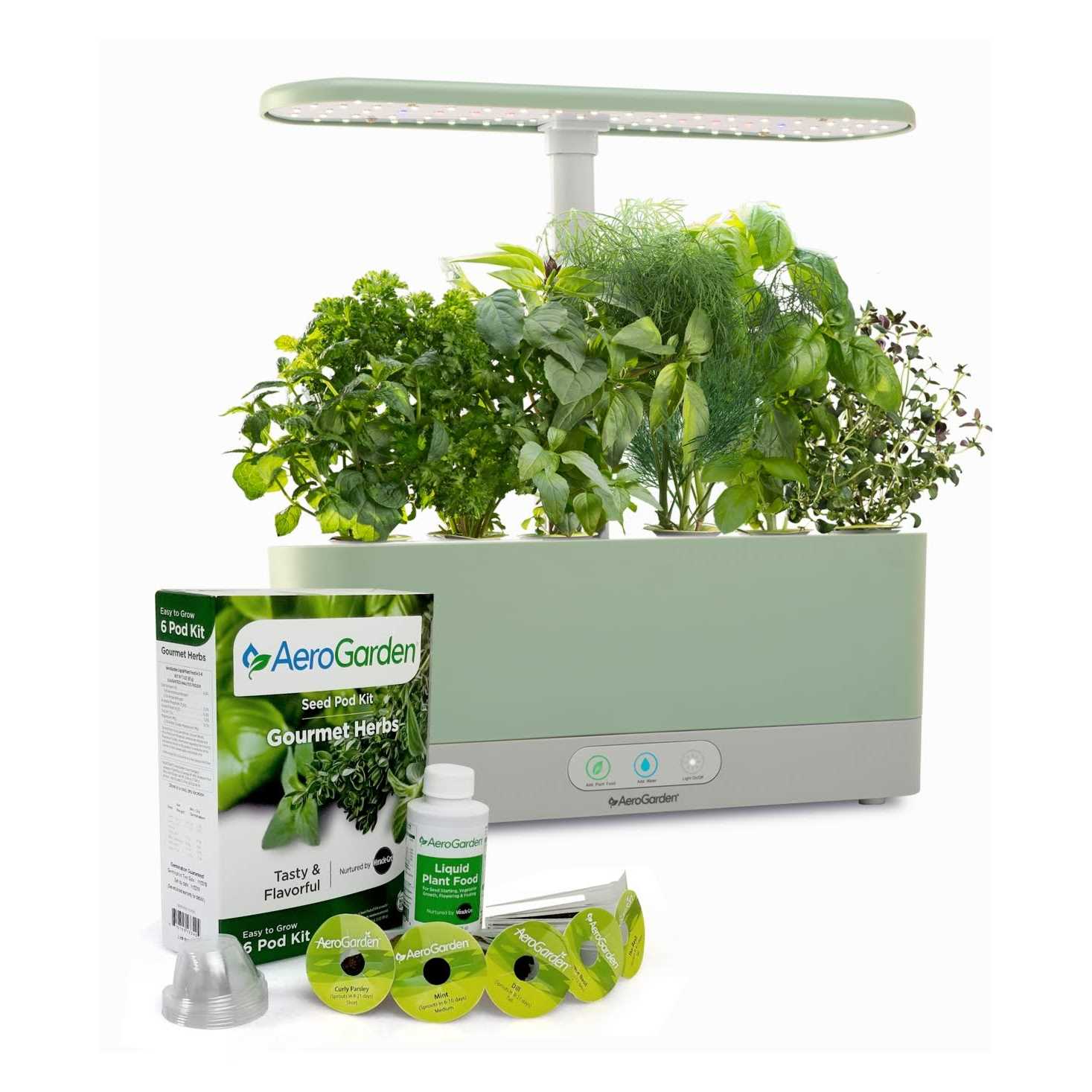 AeroGarden Harvest Slim with Gourmet Herb Seed Pod Kit