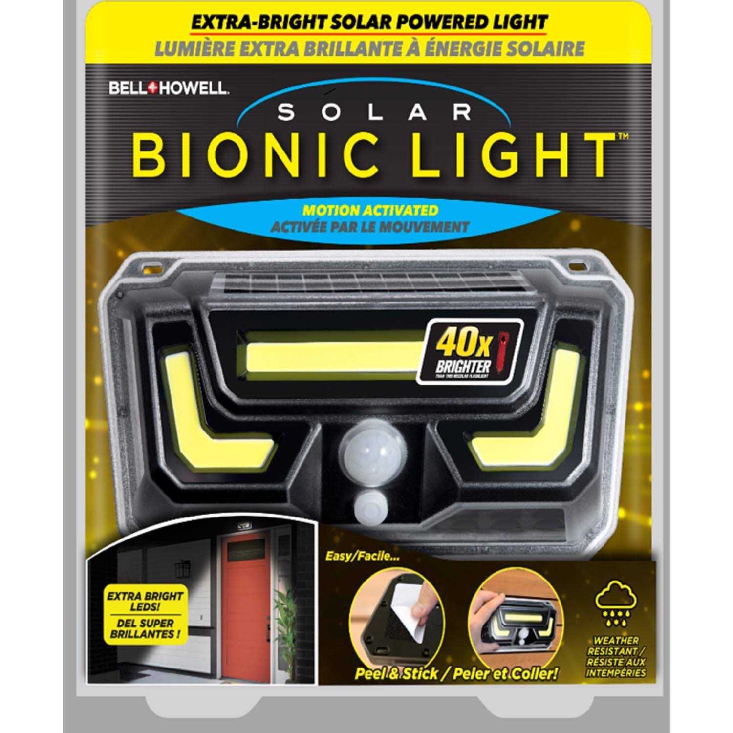 Bell & Howell Bionic Motion-Sensing Solar Powered LED Security Light Gray