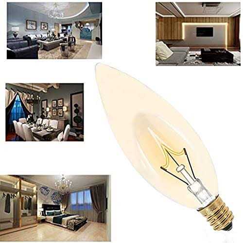 40 Watt Clear Candelabra Base 110V_120V,Flame Shaped Incandescent Chandelier Light Bulbs,Dimmable