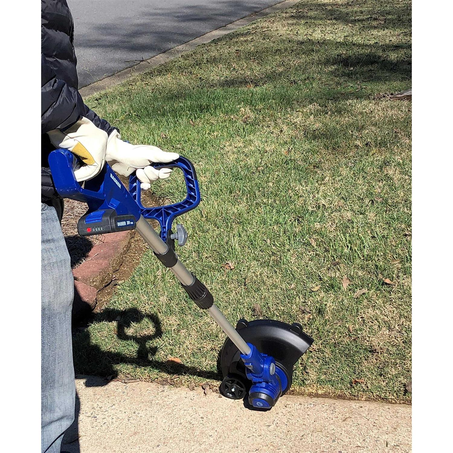 Badger 20-Volt Lithium-Ion String Trimmer/Edger and Axial Blower with 2 Ah Batteries and Charger WB20VTAB