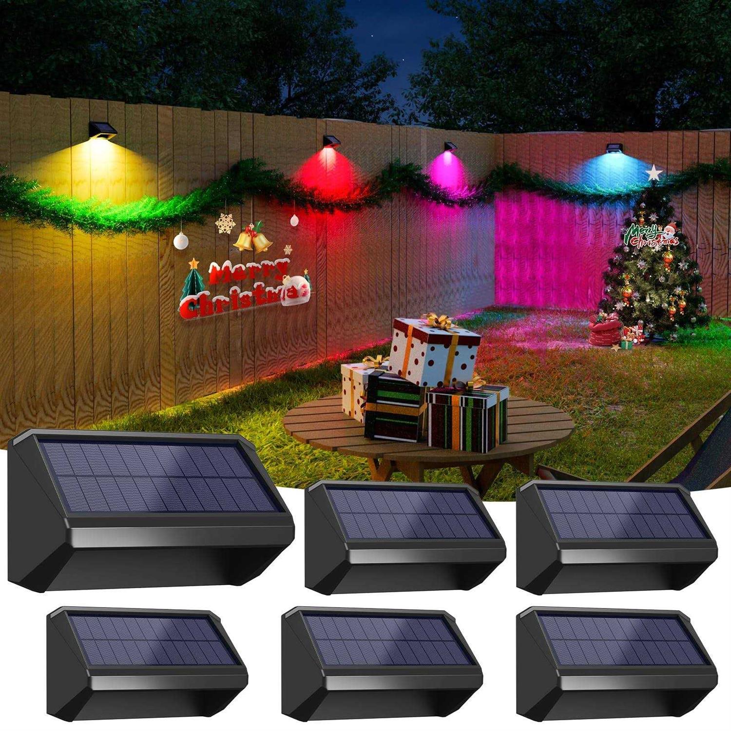 Bridika Solar Fence Lights 8 Colors, Warm White, Cool White and RGB