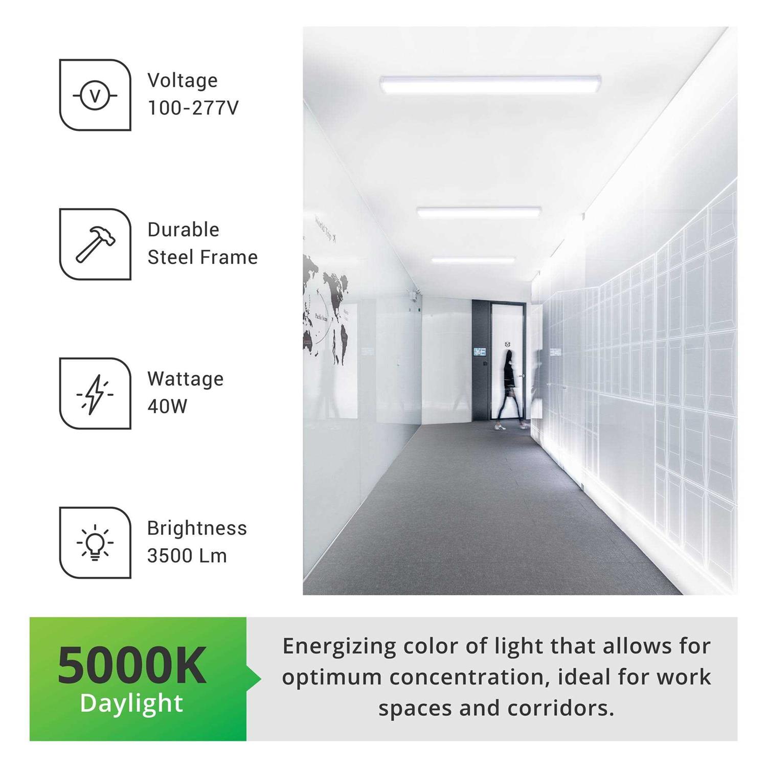 Sunco Lighting Sunco LED Shop Light 4ft Wraparound