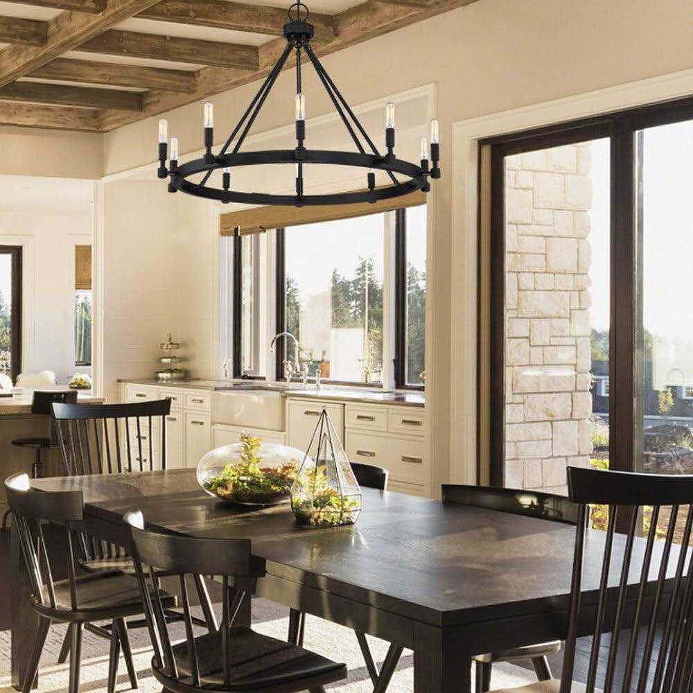 workclu Williston Forge Drubin 10-Light Wagon Wheel Chandelier