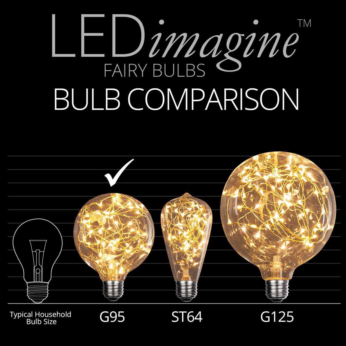 Wintergreen Lighting G95 120V LEDimagine TM Fairy Light Bulb