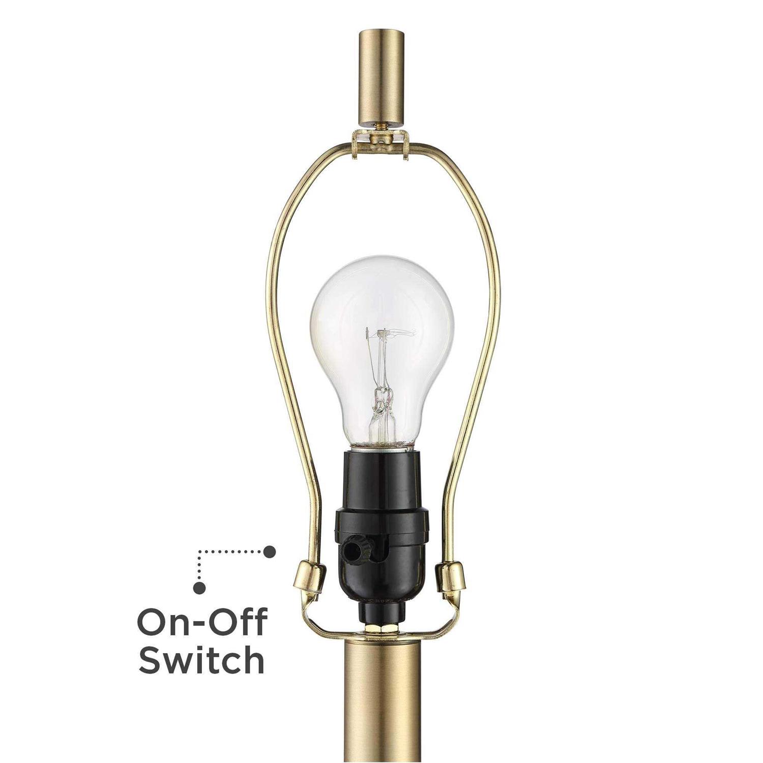 360 Lighting Camile Modern Table Lamps 25 High Set of 2 Brass Metal with USB Charging Port Oatmeal Drum Shade for Bedroom Living Room Bedside Desk