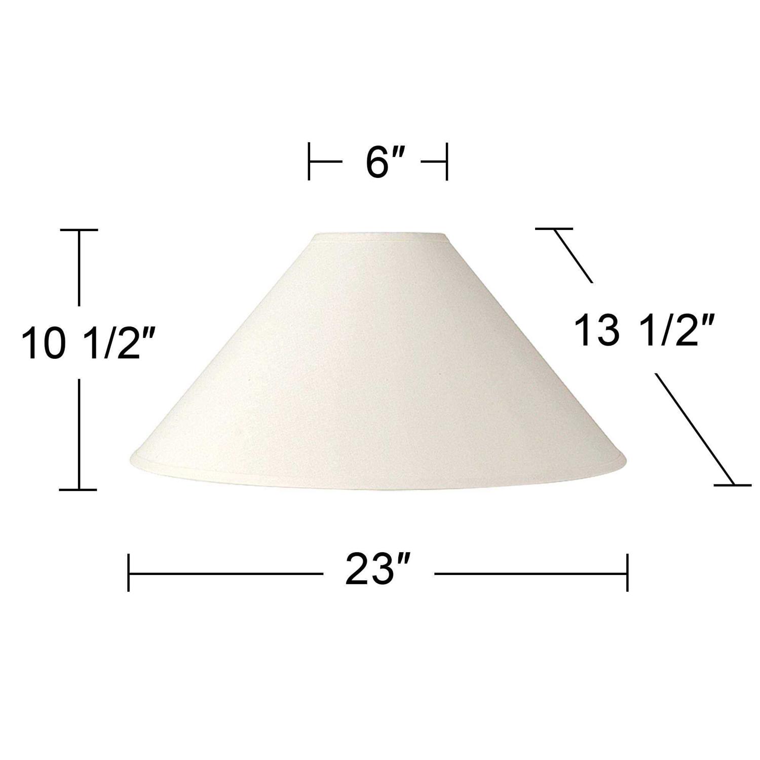 Springcrest Empire Lamp Shade Ivory Linen Chimney Large 6 Top x 23 Bottom x 13.5 High Spider Replacement Harp and Finial Fitting